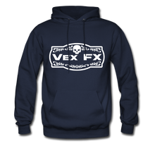 White Logo Hoodie - navy