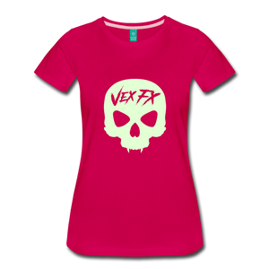 Glow In The Dark Skull T - dark pink