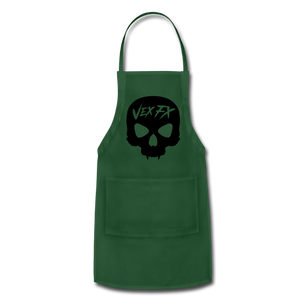 Black Skull Apron - forest green