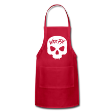 White Skull Apron - red