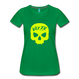 Neon Yellow Skull T - kelly green