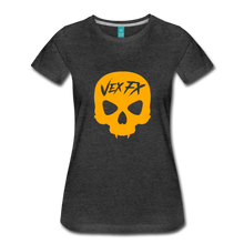 Neon Orange Skull T - charcoal gray