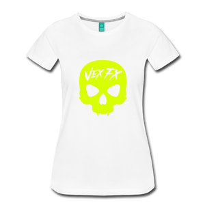 Neon Yellow Skull T - white