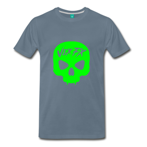 Neon Green Skull - steel blue