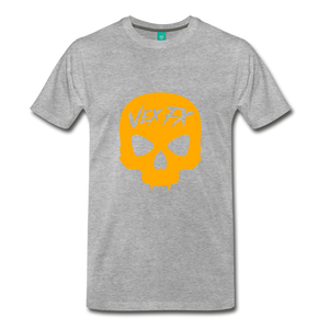 Neon Orange Skull - heather gray