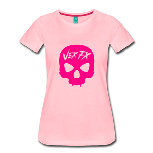 Neon Pink Skull T - pink