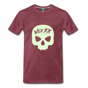 Glow In The Dark Skull - heather burgundy