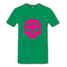 Neon Pink Skull - kelly green