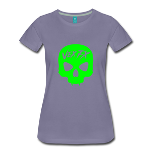 Neon Green Skull T - washed violet