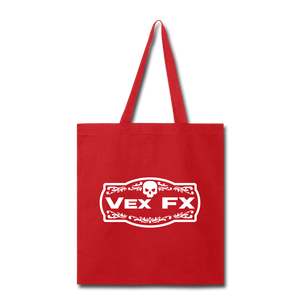 White Logo Tote - red