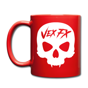 White Skull Mug - red