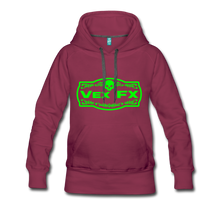 Neon Green Logo Hoodie - burgundy