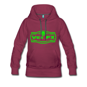 Neon Green Logo Hoodie - burgundy