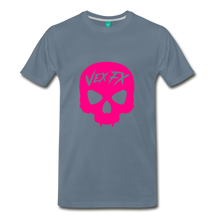 Neon Pink Skull - steel blue