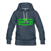 Neon Green Logo Hoodie - heather denim