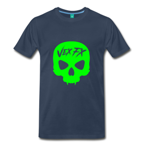 Neon Green Skull - navy