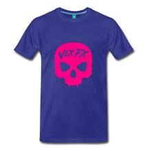 Neon Pink Skull - royal blue