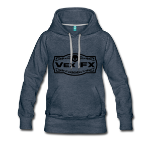 Black Logo Hoodie - heather denim