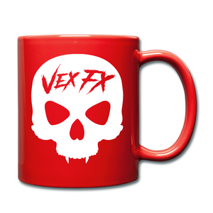 White Skull Mug - red