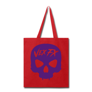 Purple Skull Tote - red