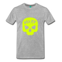 Neon Yellow Skull - heather gray