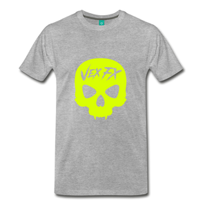 Neon Yellow Skull - heather gray