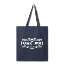 White Logo Tote - navy