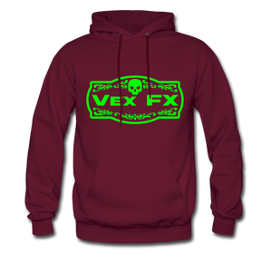 Neon Green Logo Hoodie - burgundy