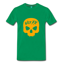 Neon Orange Skull - kelly green