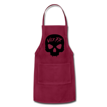 Black Skull Apron - burgundy