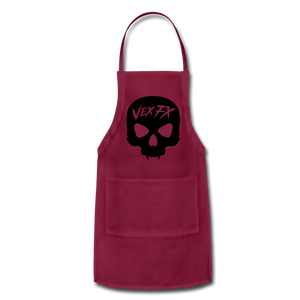 Black Skull Apron - burgundy