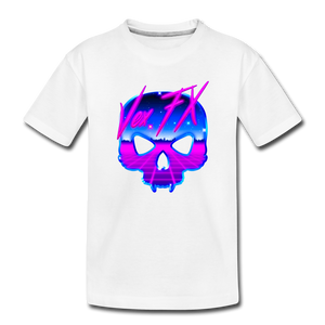 80s Synthwave Skull - white