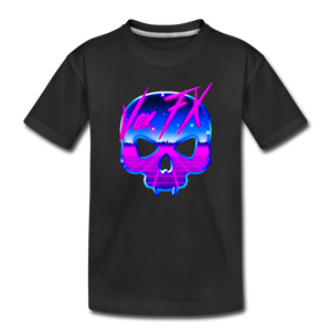 80s Synthwave Skull - black