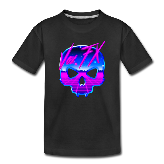 80s Synthwave Skull - black