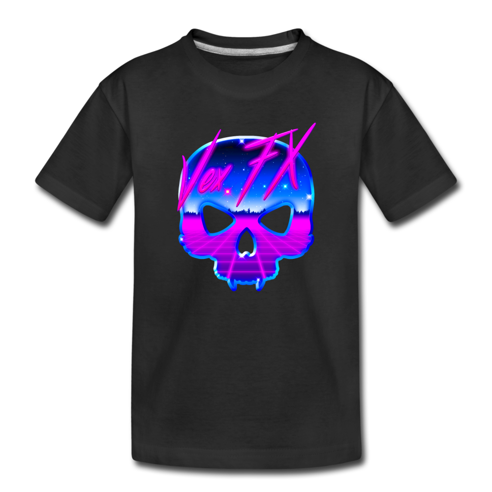 80s Synthwave Skull - black