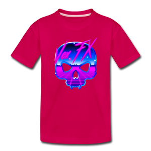 80s Synthwave Skull - dark pink