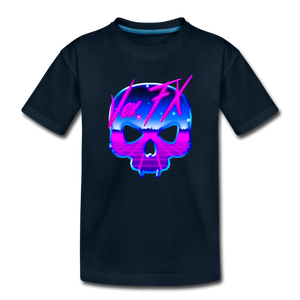 80s Synthwave Skull - deep navy